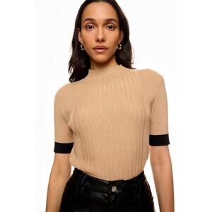 CeCe Contrast Ribbed Sweater